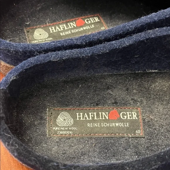 NWOT Haflinger Magic Wool Felt clog slippers 40 navy blue 100% wool - Picture 3 of 8